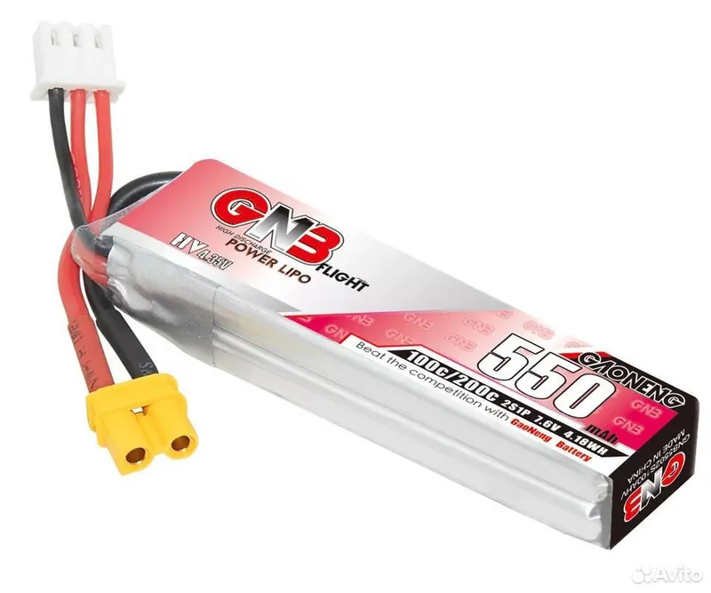 Аккумуляторы LiPo 2S GNB 550mAh HV 100C XT30