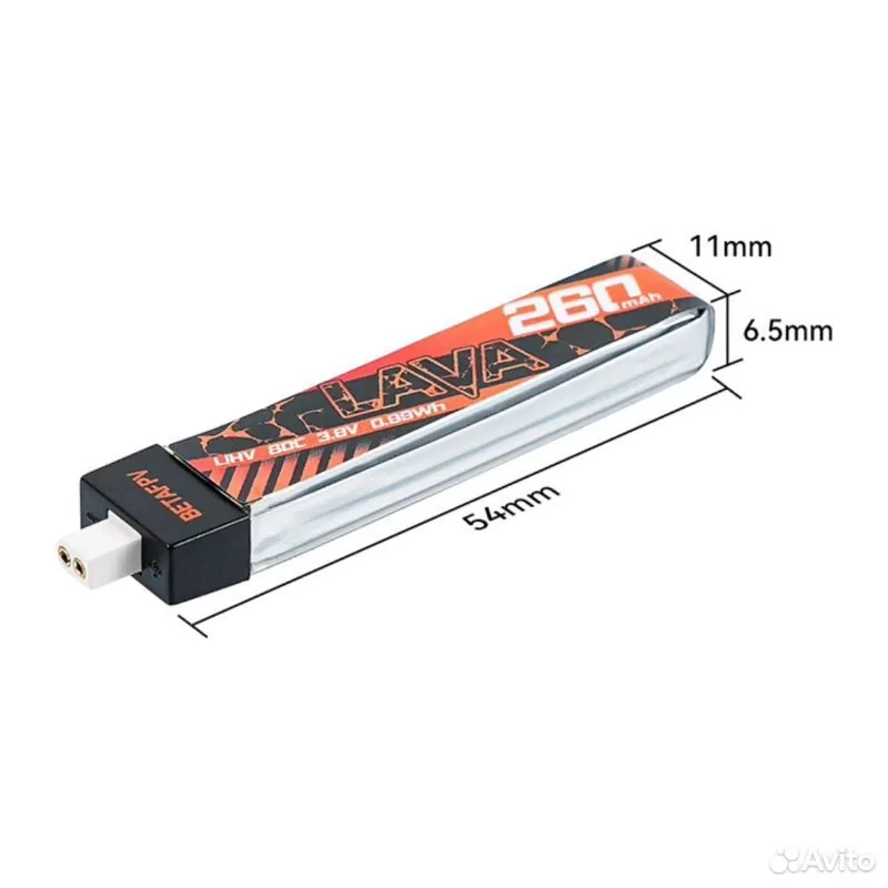 Аккумуляторы BetaFPV Lava 1S 260mAh 80C HV BT2.0